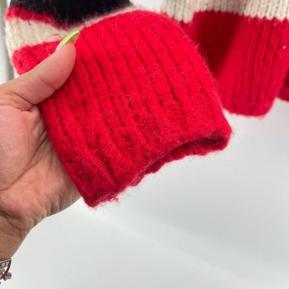 Sanctuary Multicolor Stripe Alpaca Wool Blend Crewneck Sweater Small Oversized - Picture 7 of 12